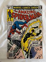 Front cover of The Amazing Spider-Man #193 comic, showing Spider-Man fighting the Fly villain in yellow and black costume, action scene with text bubbles.