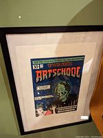 Framed print with a vintage comic book style horror poster titled 'Tales from Artschool'.