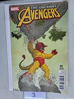 Front cover showing the title The Uncanny Avengers #1 Variant Edition with a red and yellow humanoid creature.