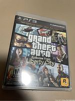 Photo of sealed Grand Theft Auto: Episodes from Liberty City game for PS3 showing front cover with game title and characters