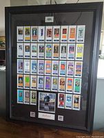 Front view of the framed Super Bowl ticket card collection showing multiple tickets arranged in rows with a central Super Bowl 43 card and logos at the bottom.