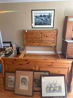 Front view of headboard and footboard assembled in room