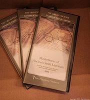 Photo showing multiple DVD cases from The Great Courses Masterpieces of Ancient Greek Literature series.