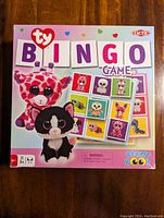 Photo of the front of the TY Bingo Game box featuring Beanie Boos characters and game details