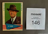 Close-up photo of Cy Young card showing front artwork and condition