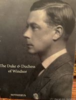 Front cover of auction catalog featuring a black and white side profile portrait of the Duke of Windsor.