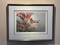 Full view of framed print showing mat and frame