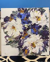 Full view of square canvas showing overall floral composition and color palette