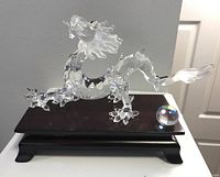 Full assembly: dragon on wood stand with crystal ball