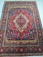 Full view of rug showing overall medallion and border design