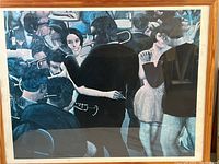 Front view of the framed Archibald Motley print showing the full artwork and wooden frame.