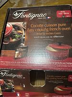 Box showing Fontignac brand and product details including size 5 quart, 26 cm.