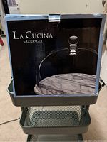Boxed La Cucina by Godinger marble cheese board with clear glass dome lid