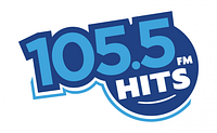 105.5 HITS FM blue logo on white background