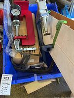 Overview of all cylinder head tools in blue bin