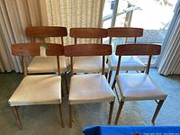 Front view of all six chairs grouped together