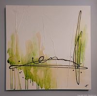 Full front view of large abstract painting by Sophia Paleotheodoros showing general composition and texture.