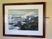 Full view of painting and frame under glass