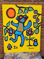 Full view of the acrylic painting showing composition and condition