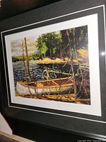 Close-up of the art print showing brush strokes, signature, and title beneath the image.