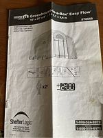 Instruction manual cover showing GrowIT Greenhouse-in-a-Box Easy Flow 10' × 20' × 8' model #70658 by ShelterLogic