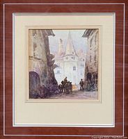 Closer cropped photo showing painting centered within matting inside frame