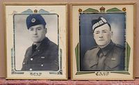 Two framed military portrait photos placed side by side, showing the RCAF and CASC servicemen in black and white.