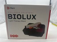 Front view of the Lifepro Biolux Light Therapy Wand box showing product name and image of the wand.