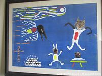 Full view of framed painting showing overall composition and frame