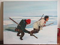 Front view of painting showing full composition on canvas