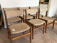 Six chairs arranged in two rows showing front view