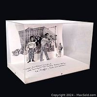 3D pop-up birthday card inside a clear lucite box showing Napoli Boys playing stickball and background figures