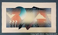 Full view of the framed print 'Ecco' showing abstract composition and frame edges.