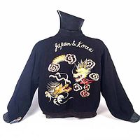 Black wool side front view, zip closed