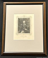 Framed full view of the antique portrait engraving of Admiral Cuthbert Collingwood.