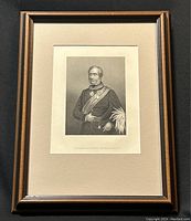 Framed portrait engraving of General Sir Henry Havelock, showing full frame and matting.