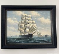 Frontal view of the framed painting