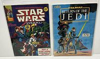 Front cover of Star Wars Weekly #3 comic book showing battle scene with Luke Skywalker and Obi-Wan Kenobi.