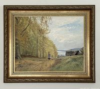 Full view of painting and decorative gilt frame