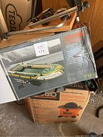 Seahawk 4 Inflatable Boat boxed in retail packaging with graphics and branding visible.