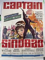 Full view of the top sheet Captain Sindbad movie poster showing the artwork and text.