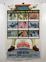 Front photograph of the vintage movie poster showing entire design and fold lines.