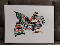 Full view of the Thunderbird print by John Nelson with vibrant traditional First Nations design.