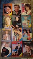 A selection of 12 vintage television guide and magazine covers featuring well-known TV personalities from 1987.