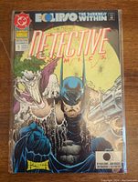 Front cover of the 1992 Detective Comics Annual #5 Batman comic, featuring Batman and Joker with a gun barrel illustrated.