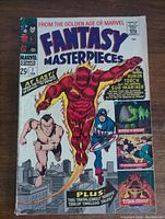 Front cover of Marvel Fantasy Masterpieces comic issue #7 showing characters Human Torch, Sub-Mariner, Captain America and title details