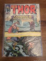 Front cover of The Mighty Thor comic issue #130 showing title, artwork, Marvel Comics Group branding, and price 12 cents, with visible wear and tear on the cover.