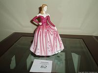 Front view of Royal Doulton Pretty Ladies Melissa figurine showing detailed dress and posture.