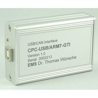 Silver rectangular converter box labeled with EMS Dr. Thomas Wünsche branding and model details showing large label and serial number.