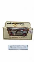 Front view of the unopened original box containing the detailed small model of the Rolls Royce Silver Ghost from Matchbox 'Models of Yesteryear' series, showing the car and packaging.